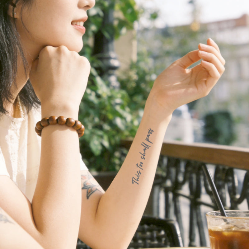 1-2 Weeks Lasting Artistic Font Temporary Tattoos – No Water Needed, Juice-Free Herbal Jagua Stickers, Waterproof & Realistic Semi-Permanent Body Art, Just Stick & Peel (Inkbox Style)