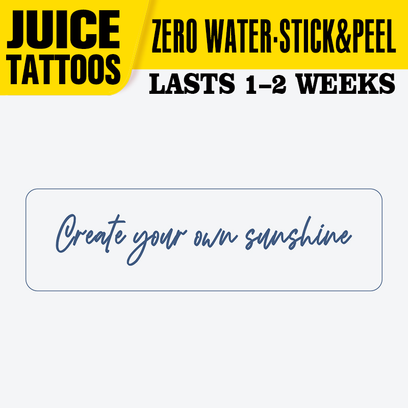 1-2 Weeks Lasting Artistic Font Temporary Tattoos – No Water Needed, Juice-Free Herbal Jagua Stickers, Waterproof & Realistic Semi-Permanent Body Art, Just Stick & Peel (Inkbox Style)